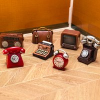 Vintage TV & Telephone Miniature Set - DIY Dollhouse Decoration Accessories for Desktop Display & Time Capsule Decor