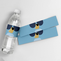 20pcs/10pcs Blue Dog Water Bottle Packaging Label Birthday Label Sticker Personalized Birthday Party Decoration