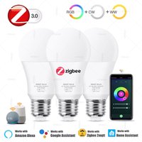Zigbee E27 Led Light Bulb Alexa Smart Led Lamp RGB CW WW Led Bulbs Work With Smart App Home Assistant Z2M Google Zigbee 3.0 Hub