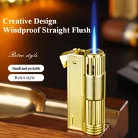 2026 Vintage Austrian Direct-flush Inflatable Lighter Light Luxury, Windproof, Press Ignition, Lightweight Metal Body Lighter