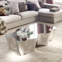 Italian minimalist special-shaped stainless steel silver glossy coffee table high-end creative club coffee table
