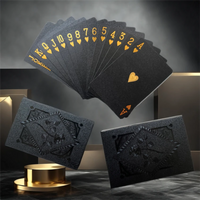 1 Pcs Color Black Gold Playing Card Game Card Group Waterproof Poker Suit Magic Dmagic Package Board Game Gift Collection