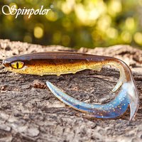 Spinpoler Fireflow Fishing Lure Long Wavy Curltail Soft Bait Grub 9.5cm Swimbait Worm Double Color Bass Perch Trout ZanderTackle