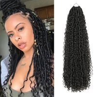 Alibaby Goddess Locs Synthetic Crochet Hair for Braids Ombre Braiding Hair Extension River Faux Locs With Curly Hair