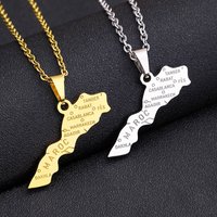 Africa Kingdom of Morocco Map City Pendant Necklace Gold Silver Color Men Women Maroc Country Map Jewelry Gift