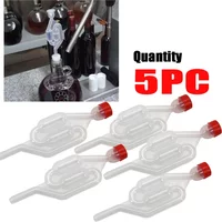 5 Pieces S-Shape Airlocks ,Homebrew Bubble Airlock Carboys Stopper & Fermenter Seal Valve with Food Grade Grommets Wine Making
