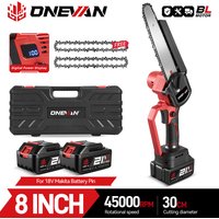 8 zoll Bürstenlosen Elektrische Säge Cordless Öl Elektrische Kettensäge Digital Display Holzbearbeitung Power Tool Für Makita 18V Batterie pin