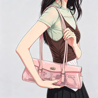 Dopamine transparent PVC jelly bag, new beach underarm bag, women's fashionable and versatile shoulder bag, candy colored stick