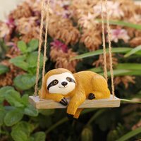 Resin Sloth Swaying Figure in a Lazy, Lying Position - realistic sloth animal sculpture, perfect for outdoor gardens