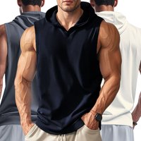 Gym Solid Color 2026 Brand New Men's Tank Tops Vest Sleeveless Tees for Male Hooded Man Vests Tops Hip Hop Men Tank Top T Shirt