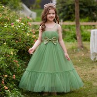 2023 Summer Girls Dress Tulle White Party Bridesmaid Dresses For Children Costume Elegant Kids Girl Wedding Evening Vestidos