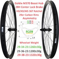 29er MTB SL XC Goldix M370 Boost Wheelset 34/36/38mm Wide Carbon Rim 23mm Deep 28Holes 6 Bolt/Center Lock Hub HG XD Microspline