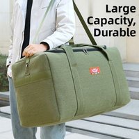 Large Capacity Canvas Travel Bag Handheld Sports Luggage Bag for Moving And Tourism Packing Clothes And Quilts Youth Fashion ...
