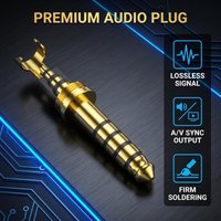 4.4mm Audio Jacks Gold Plated 5-Level Plug 4.4 mm Connector Speaker Terminal Balance Interface DIY Earphone Cables 10pcs/ Pack