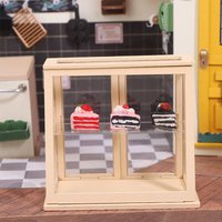 1:12 Dollhouse Miniature Display Cabinet Cake Cabinet Mini Bread Rack Cupboard Storage Shelf Model Furniture Decor Toys