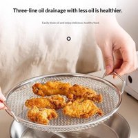 2026 Food-Grade Kitchen Oil Filter Tray, Stainless Steel Mesh Frying Drain Strainer Colander for Cooking