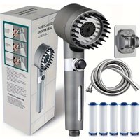 2026 New Ionic Filtering Shower Head High Pressure | 3-Mode Handheld Water Saving Filtered Sprayer With On/Off Switch (Grey)