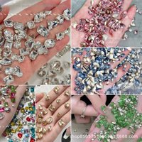 100Pcs Mixed Irregular Sparkling Nail Gems - Heart Octagon Pointed Rhinestones, Crystal Nail Art Decor for Glamorous Manicures