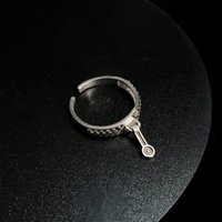 Retro JOJO Bucciarati Zipper Adjustable Open Ring For Men Silver-plated Copper Gothic Punk Edgy Jewelry Niche Accessories Gift