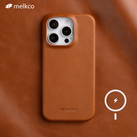 Melkco Magnetic Oil Wax Genuine Leather Case for iPhone 16 Pro Max 16+ 16Pro Handmade Real Leather Phone Cover with Magsafe