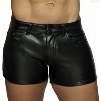Nouveau pantalon en cuir PU de couleur unie pantalon court en cuir décontracté pour hommes mode d'été tendance Club Style Punk Shorts pour hommes