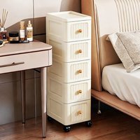 Ultra-Narrow 15CM Drawer Cabinet on Wheels – Multi-Tier Rolling Storage for Kitchen/Bathroom/Living Room, Slim Gap Organizer