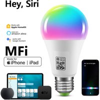 MFI Certified Homekit LED Smart Wifi Light Bulb E27 Smart Lamp Multicolour Dimmable LED Bulb Siri Control for Alexa Google Home