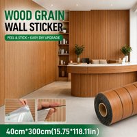 Groove Wood Grain 3D Wallpaper for Bedroom Walls Faux Wood Grille Peel and Stick Wall Stickers Living Room Background Decoration
