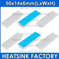 50x14x6mm Heatsink Cooling Fin Radiator Aluminum Cooler Heat Sink With Thermal Tape for LED, Power IC Transistor