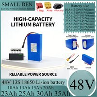 48V 10Ah 13Ah 15Ah 20Ah 23Ah 25Ah 30Ah 35Ah 18650 Lithium battery pack 13S With BMS For 1500W E-scooter motorcycle+58.8V Charger