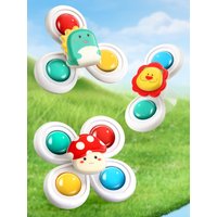 3PC Suction Cup Spinning Toys Set Baby Bath Funny Game Children Montessori Educational Infant Sensory Stress Reliever Gift