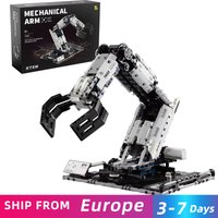 1029 Elementów Zestaw Klocków Konstrukcyjnych Ręka Robotyczna RC Zdalnie Sterowana Mechaniczna Ręka Model Klocki Edukacyjne Zabawki DIY Dla Dzieci Prezenty Świąteczne