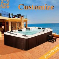 Customizable acrylic jacuzzi with spa jets, outdoor spa jacuzzi, inflatable, portable, waterproof, suitable for garden patios.