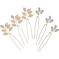 6pcs/lot Leaves Crystal Hair Pins Bridal Wedding Hair Clips Headpieces Elegant Hair Accessories for Women Banquet Hair Sticks