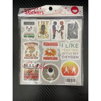 60 pieces fencing stickers - niche sports-themed creative decorative stickers with an Instagram style for use in social media po