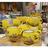 Disney Cartoon Pooh Straight drink cup Minnie Goofy Ceramic Cups Milk Handle Coffee Mug