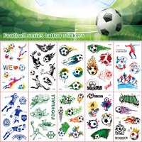10PCS Temporary Tattoos Football Soccer Fan Fake Tattoo Sticker Temporary Tattoo Sticker Sleeves Waterproof Man WS002