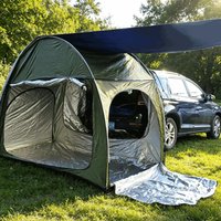 Universal SUV Tailgate Tent, 210D Oxford Waterproof Car Rear Tent, Large Space 2 Person Camping Tent for Self-Driving Road Trip