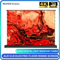 Wupro Electric Floor Rising Screen Black Crystal Fabric For LT Projector 92-120inch 8K 3D Anti-Light ALR Home Ultra Thin Screen