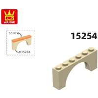 WANGE 15254 100g/38PCS Arch 1x6x2 Thick Top with Reinforced Underside Block Moc Color Compatible with 15254 Brick DIY Parts