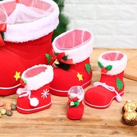 Christmas Party Candy Box Xmas Decor for Tree Shoe Style Hanging Pendants Home Decoration Snacks Container Plastic for New Year