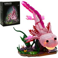 998Pcs Axolotl Building Blocks Set With LED, Creative Amphibian Animal Model, DIY Assembly Bricks Toy, Desktop Decor Gift