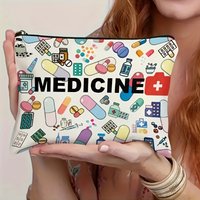 Kosmetik-Reisetasche mit Medizinth – faltbarer Make-up-Organizer mit Reißverschluss, Geschenk für professionelle Gesundheitsfürsorge, Kosmetiktasche