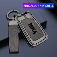Suitable for Volkswagen GOLF 4 MK4 zinc alloy genuine leather high-end car keychain car metal key shell interior accessories