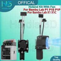 Upgrade Hotend Kit For Bambu Lab P1 P1S P1P With Fan Hardened Steel Nozzle Hot End For Bambulab X1 X1C 3D Printer Accessories