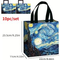 10PC Holiday Gift Bag Companion Gift Candy Bags Holiday Gift Non-Woven Tote Bag for Wrapping Xmas Party Favors Grocery Packaging