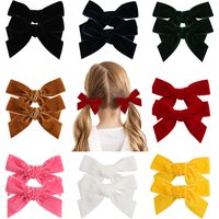2pcs Velvet Bow Barrettes Women Temperament Ponytail Hairpin Hair Clip Girls Black Red Ribbon Hair Clip Fashion Hair Accessories