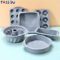 FAIS DU Gray Silicone Cake Pan High Temperature Resistant Cake Mold DIY Pastry Baking Tools Muffin 3D Bread Baking Accessories