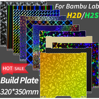 For Bambu Lab H2D H2S Build Plate PET Sheet Double Sided Textured PEI Flexible Spring Steel Heated Bed For Bamboo 3D Printer Bed