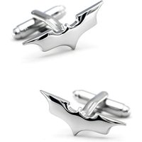 Men's Bat Cuff Links Shinning Silver Color Superheroes Movie Star Design Quality Brass Cufflinks